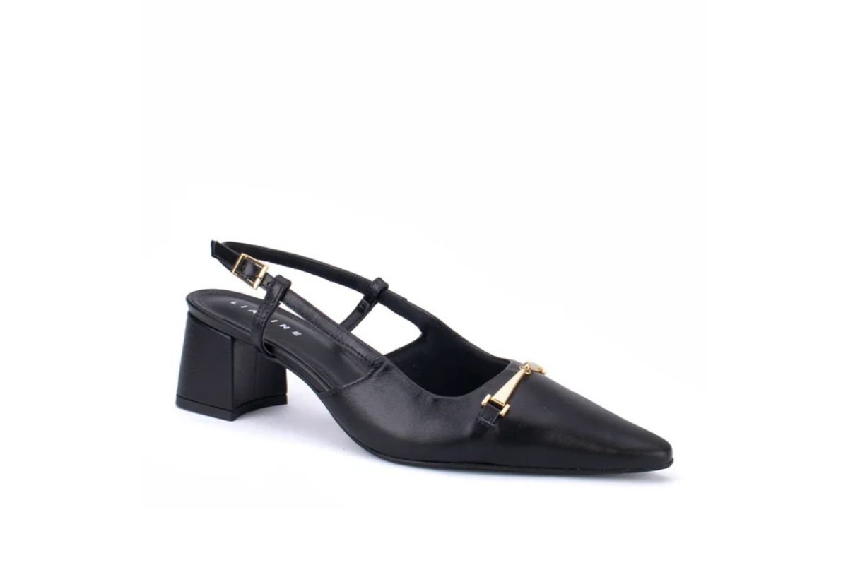 scarpin salto bloco na cor preta
