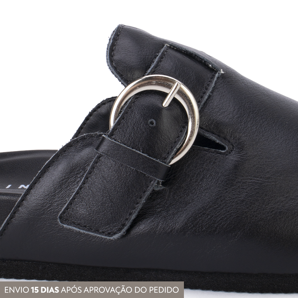 Clog Couro Kendall Fivelas Lia Line