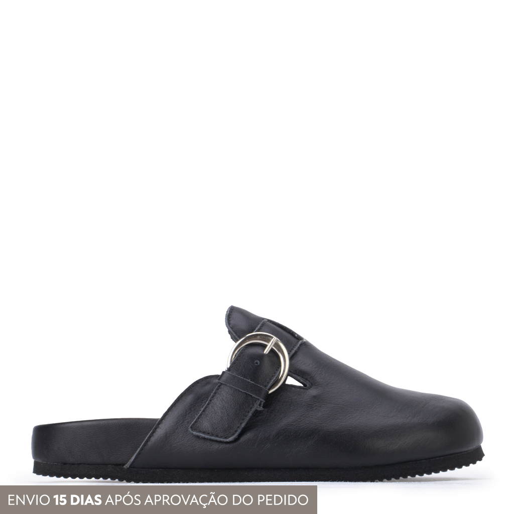 Clog Couro Kendall Fivelas Lia Line
